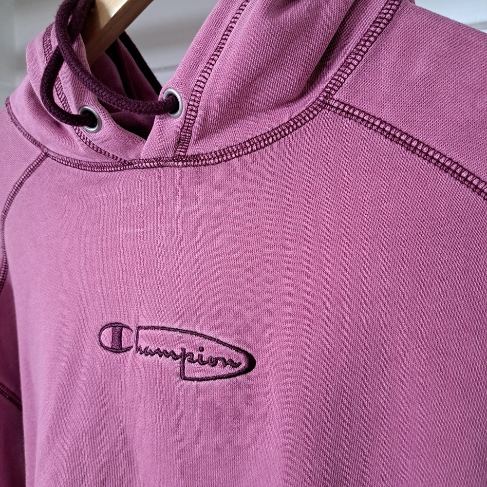 Champion | Pink acid wash texture logo pull over hoodie - Picture 3 of 10